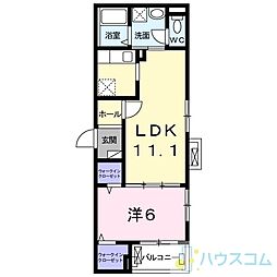 サザンクロスサウス 1LDKの間取図画像