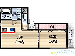 クレインコート 1LDKの間取図画像