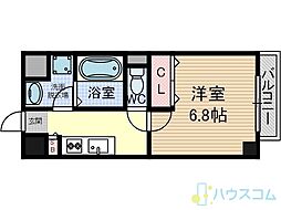 ピュール 1Kの間取図画像