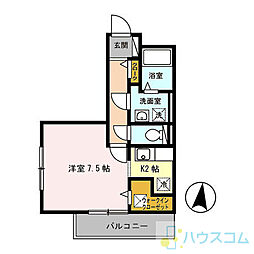 サンフレール水尾 1Kの間取図画像