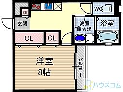 ケーティアイレジデンス茨木 1Kの間取図画像