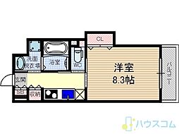 エスト茨木 1Kの間取図画像