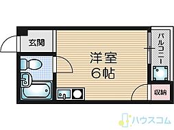 清和ハイツ ワンルームの間取図画像
