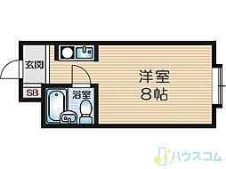レナジア高槻 1Kの間取図画像