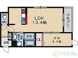 Viola中津町 1LDKの間取図画像