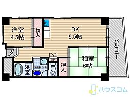 シャトー黒田 2DKの間取図画像