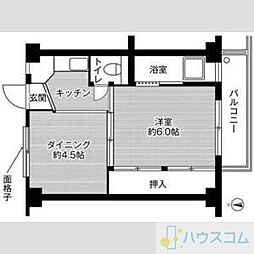 ビレッジハウス茨木1号棟 1DKの間取図画像