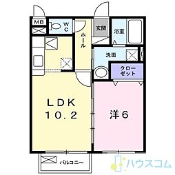 リヴェールヴィラ 1LDKの間取図画像