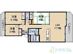 マウントビュー西田中 3LDKの間取図画像