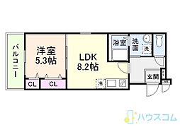 (仮称)フジパレス奈良町 1LDKの間取図画像