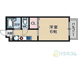 エルトベール 1Kの間取図画像