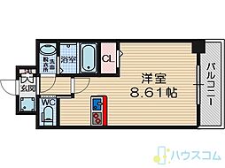 ロイス南茨木 1Kの間取図画像