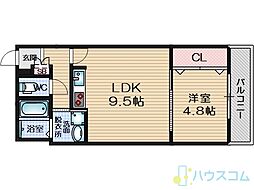 ソリティア茨木 1LDKの間取図画像