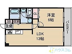 パークハイツミシマ 1LDKの間取図画像
