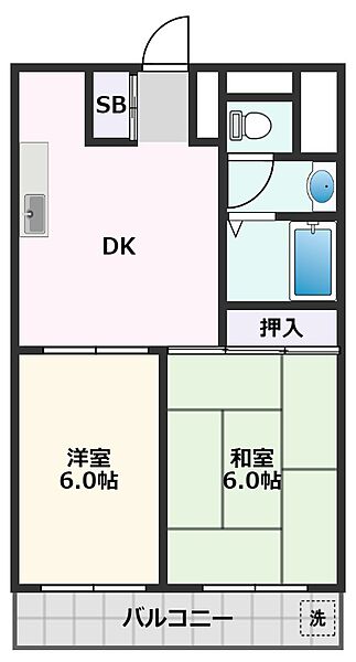 第7摂津マンション 403｜大阪府摂津市学園町1丁目(賃貸マンション2LDK・4階・55.00㎡)の写真 その2