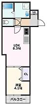 クレアトゥール岸部1  ｜ 大阪府吹田市岸部中4丁目14-6（賃貸アパート1LDK・3階・31.56㎡） その2