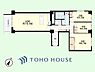 間取り：3LDK　専有面積84.79平米、バルコニー面積5.58平米