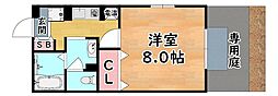 阪急神戸本線 王子公園駅 徒歩7分の賃貸アパート 1階1Kの間取り