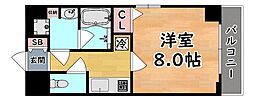 JR東海道・山陽本線 六甲道駅 徒歩10分の賃貸マンション 4階1Kの間取り