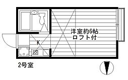 西武新宿線 鷺ノ宮駅 徒歩8分の賃貸アパート 1階1Kの間取り