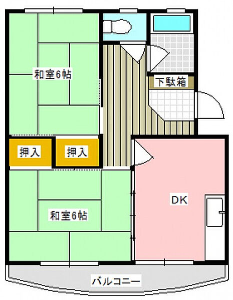 カトリエーム吉永 202｜静岡県榛原郡吉田町片岡(賃貸アパート2DK・2階・49.96㎡)の写真 その2