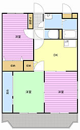 ラ・グリシンヌ 3DKの間取図画像