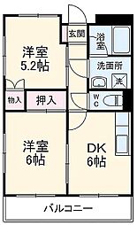 ルシェンテ 2DKの間取図画像
