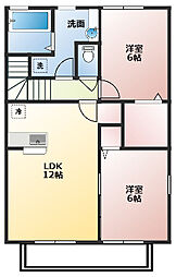 カリーナ 2LDKの間取図画像