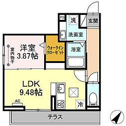 アマルフィ 1LDKの間取図画像
