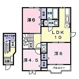 ヴィラカルフールA 3LDKの間取図画像