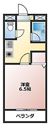 大原ビル 1Kの間取図画像