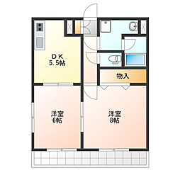 キャッスルローゼ 2DKの間取図画像