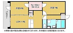 カトル・パレ 2LDKの間取図画像