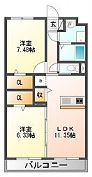 IBB7 2LDKの間取図画像