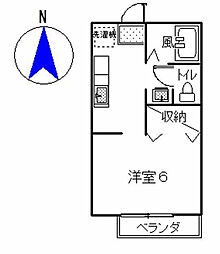 サンガーデン 1Kの間取図画像
