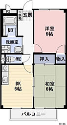 サープラス志太 2DKの間取図画像