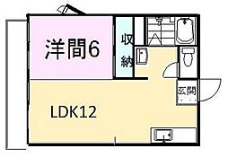 ハイコーポまるい 1LDKの間取図画像
