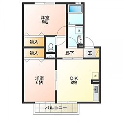 グランシャリオ3 2DKの間取図画像