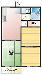 コーポ飯塚2 3DKの間取図画像