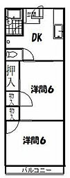 ハイツグリーン 2DKの間取図画像