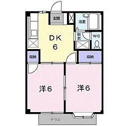 ライフピア 2DKの間取図画像