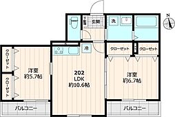 Renatus 2LDKの間取図画像