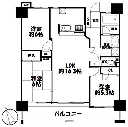 アンピール祇園駅II 3LDKの間取り