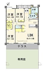 グランディーナ 3LDKの間取図画像