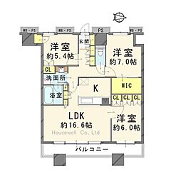 グランドミッドタワーズ大宮スカイタワー 3LDKの間取図画像