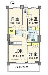 グローリオ越谷ステーションタワー 3LDKの間取図画像