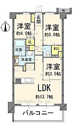 プレシス本川越ルミナス 3LDKの間取図画像