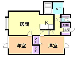 ラズベリーフィールズ 2LDKの間取図画像