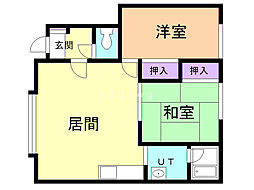 グランドハイツ5 2LDKの間取図画像