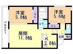 間取図画像 2LDK